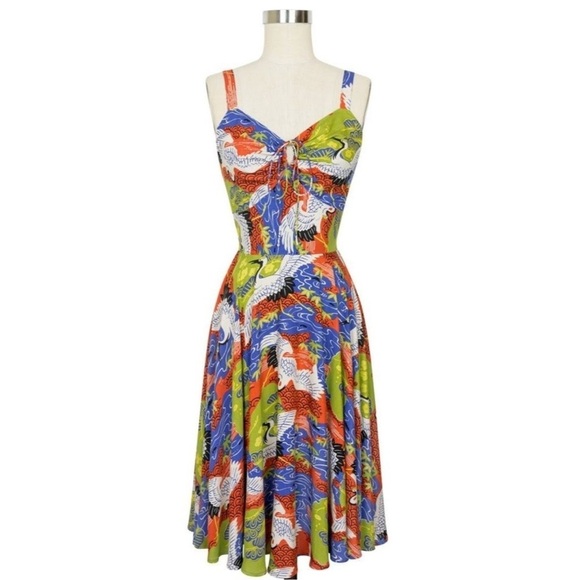 Trashy Diva L'Amour Dress in Crane Print - Size 0 - Picture 1 of 9